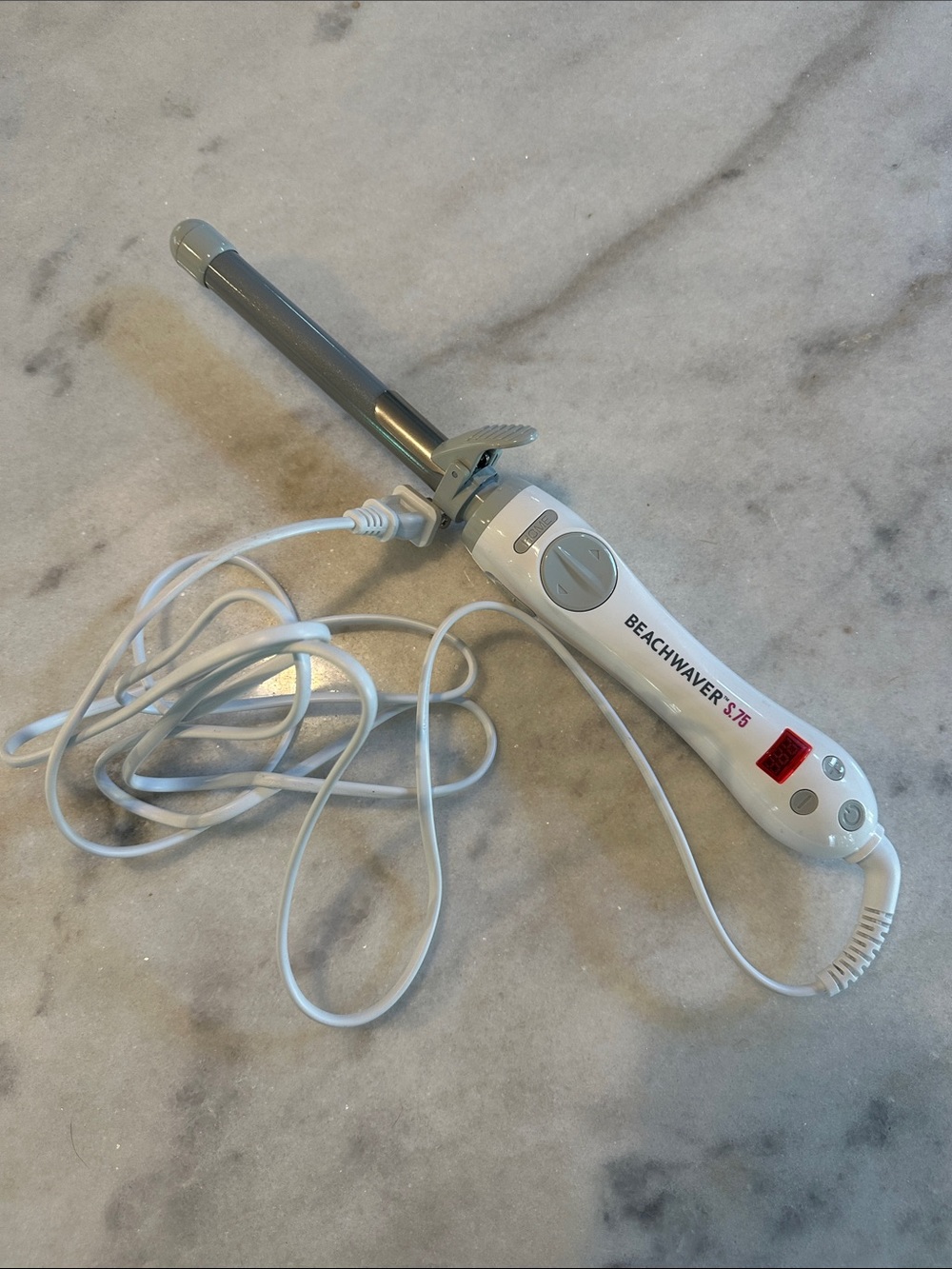 The Beachwaver Co. White and Silver Curling Iron